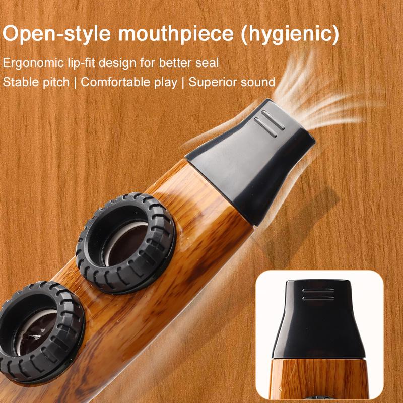 Dwukomorowe Kazoo Instrument Muzyczny, Lekkie Trwałe Wzornictwo Słojów Ćwiczebne Kazoo do Akompaniamentu Gitary Ukulele