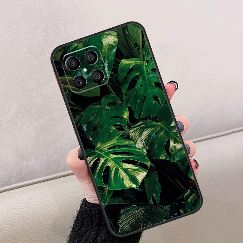 Leaves Monstera Green For Honor Magic 7 6 5 8 Pro Case For Honor 200 Lite 400 70 50 X8c X8b X9a X9b X9c X9d Win RT