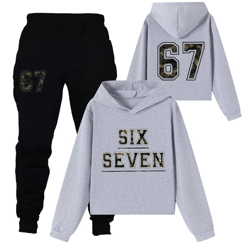 Children's Casual Fashion Digital Print Hooded Sweatshirt And Pants Set