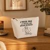 Trousse de toilette - PLANETEE - J'peux pas minimaliste - 100% coton - 3 L (28×19×9 cm) - Beige, zip métal