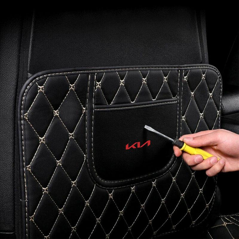 Car Anti-kick Pad Interior Leather Auto Seat Back Protector Pads Anti Scratch For KIA rio ceed sportage cerato soul sorento k2 k5 flip