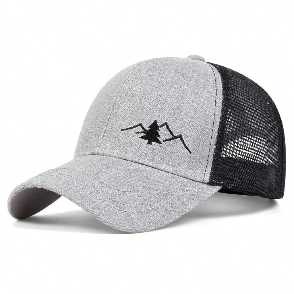 Fashion Mountain Embroidery Baseball Cap Summer Breathable Mesh Caps Adjustable Hip Hop Trucker Hats Men Women Outdoor Sun Hats