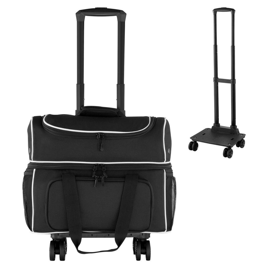 Borsa da Bowling per 2 Palle con Ruote Borsa da Bowling a Quattro Rotelle Scomparto per Scarpe