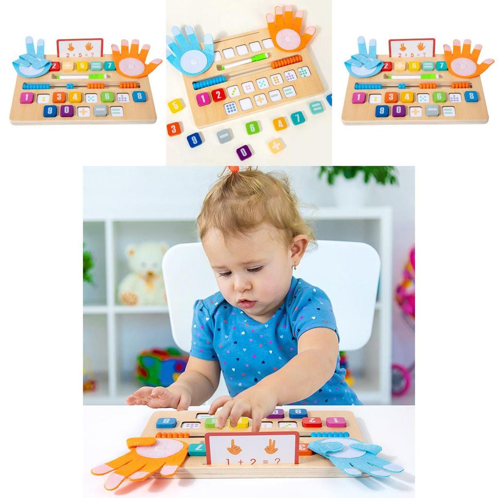 Wooden Montessori Math Teaching Aid With Addition Numbers For Preschool Learning