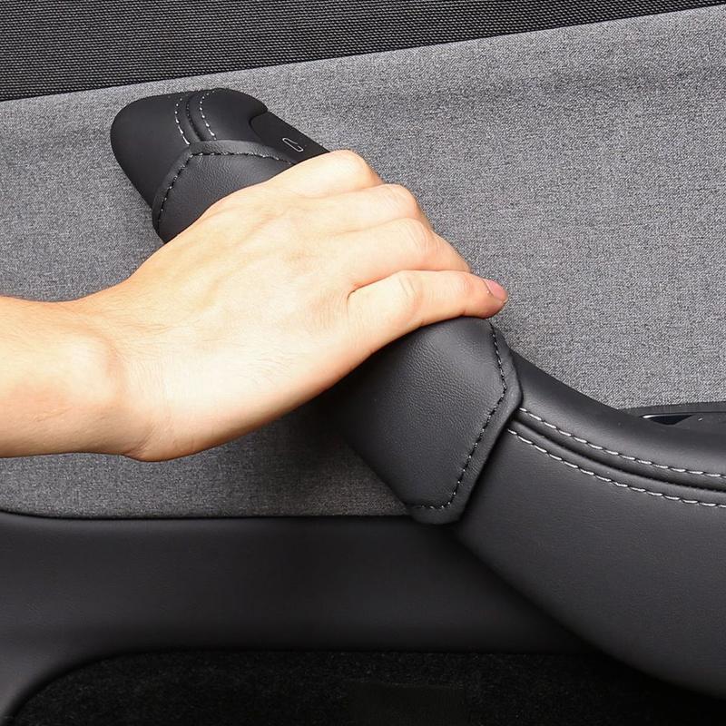 Xiaomi For Tesla Model Y Juniper Model 3 Highland 21-26 Leather Handlebar Grip CoverCar Interior Door Handle Gloves Protection Cover