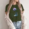 Women's Fashion Casual Printed Round Neck Short Sleeved Pullover T-Shirt Top