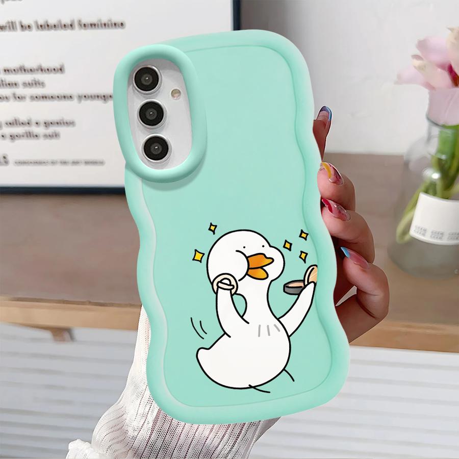 Cartoon Duck Soft Phone Cover Case for Samsung Galaxy A52 A13 A14 A11 A15 A12 A21s A16 A05 A04 A22 A06 A03 A33 A23 A53
