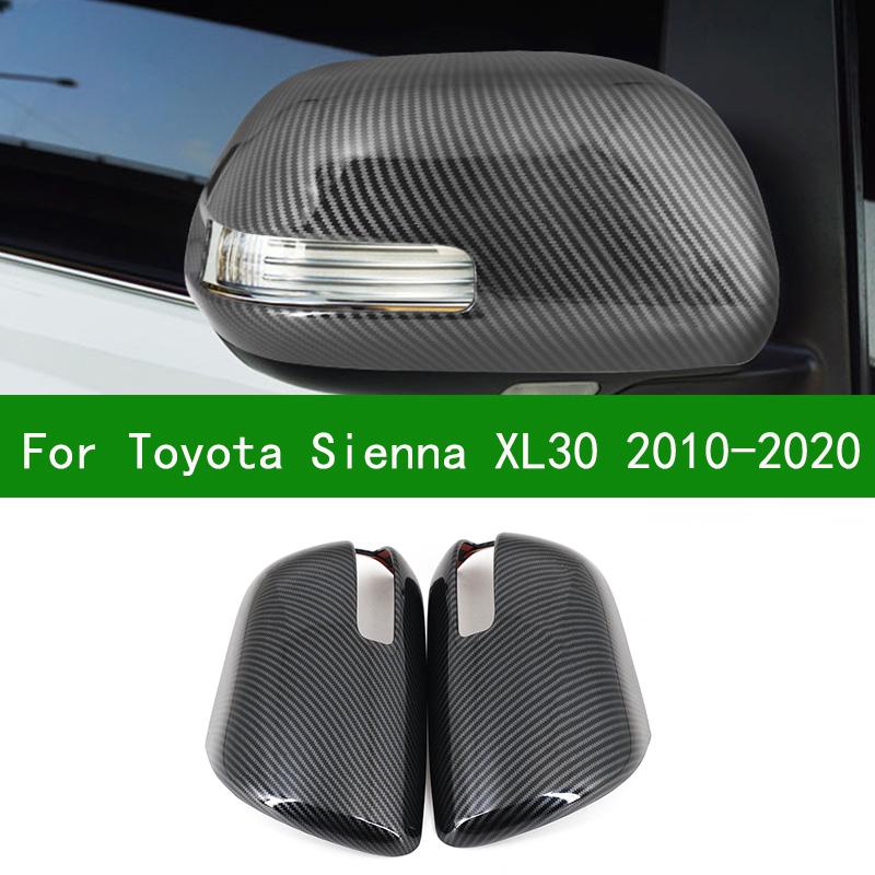 

Для Toyota Sienna 2010-автомобильный черный карбоновый чехол для зеркала заднего вида, накладка 2011 2012 2013 2014 2015 2016 2017