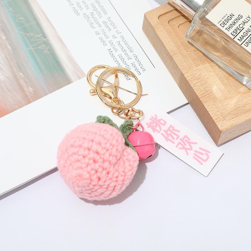 Peach Pendant Keychain - Cute Gift for Couples and Students