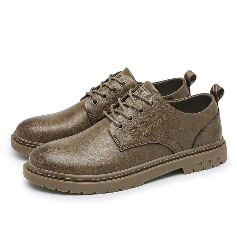 

Мужская обувь зима 2024 новый британский стиль тренд универсальный тренд мужская молодежная деловая повседневная кожаная обувь 44 коричневый