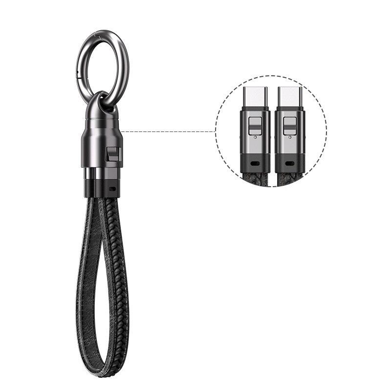 SIKAI Дизайн брелока 240 Вт PD 3.0 Type-C до Type-C Кабель для швидкої зарядки та передачі даних для ноутбука/планшета/телефона