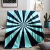 Blue and Black Geometric Starburst Pattern blanket for Living Room blanket, suitable for use in the bedroom, living room, on the sofa