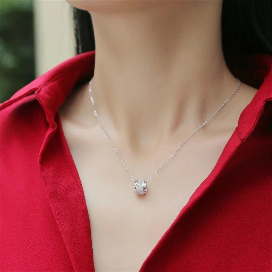 New 2022 New Round Ten Mile Galaxy 1ct Moissanite S925 Sterling Silver Luxury Shine Elegant Pendant Necklace Women's Jewelry