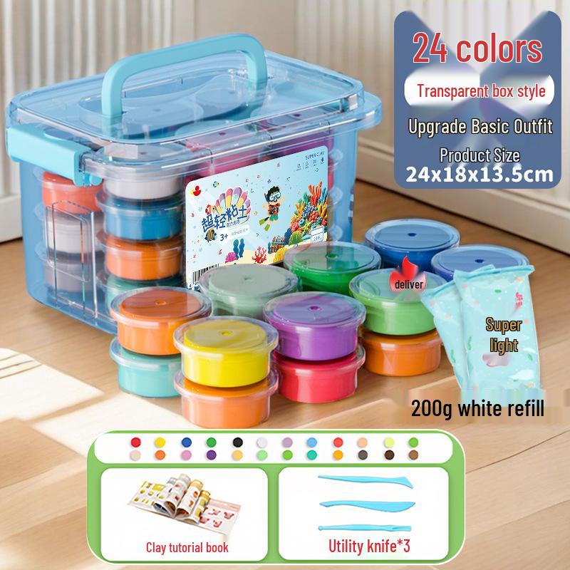 Non-toxic Ultra-light Colored Clay Set for Kids - Space Clay with Tools for DIY Molding