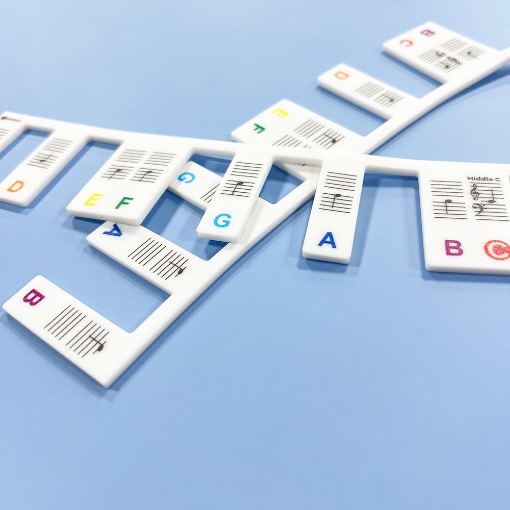 61-key Piano Keyboard Music Note Pad Mat Silica Gel Removable Piano Keyboard Note Labels Finger