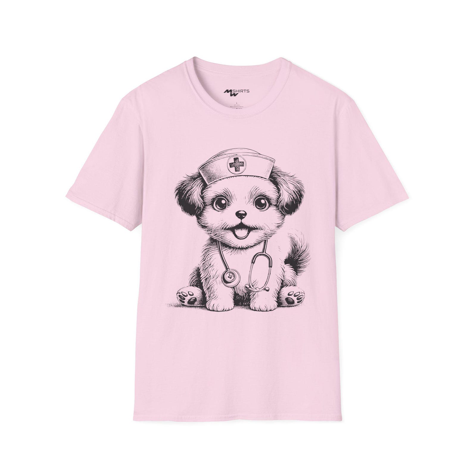 Engraved Nurse Puppy T-Shirt/ Unisex Softstyle T-Shirt S