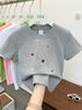 Kids Summer Cotton Cartoon T Shirt Loose Round Neck Short Sleeve Casual Top For Boys And Girls