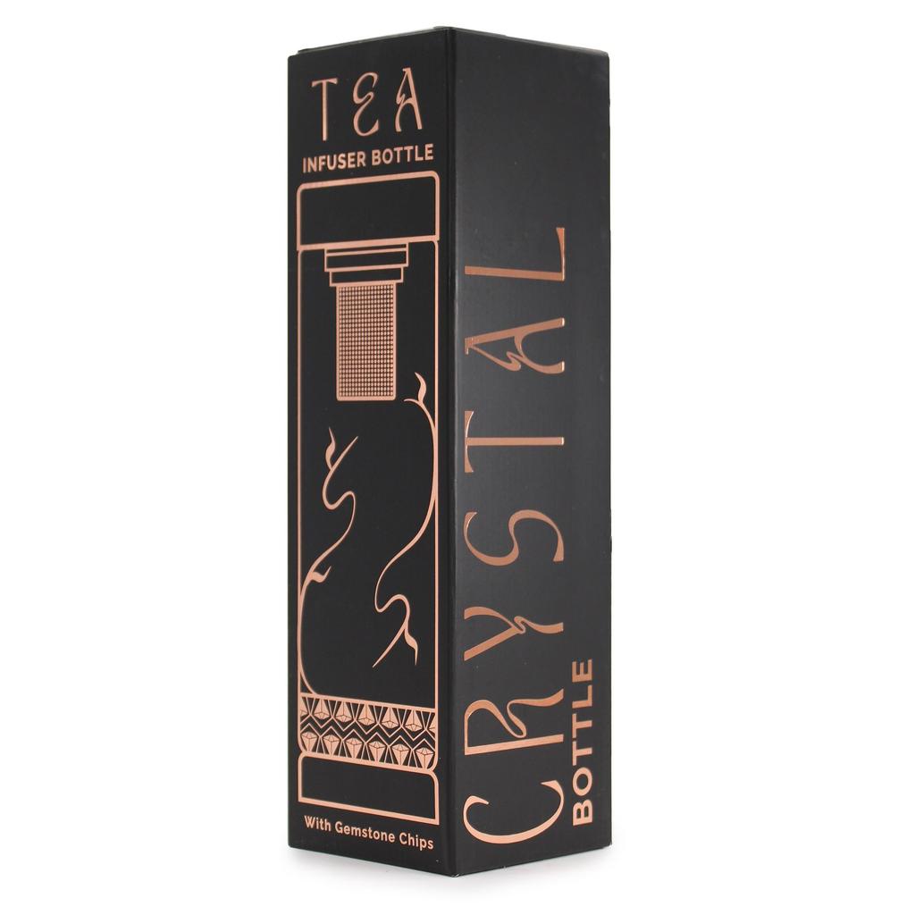 Tea Infuser Bottle Glass Onyx Crystal Rose Gold