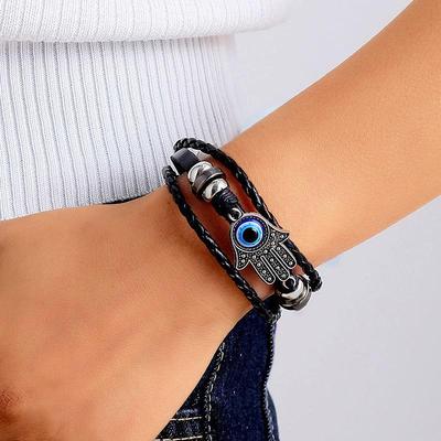 Palm Teufelsauge Echte Lederarmbänder Für Damen Herren Schmuck Zubehör Geschenk