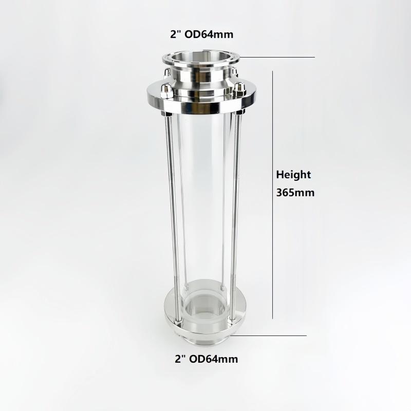2" OD64mmTri-clamp Distiller Cooling Coil With 2" Sight Glass Diopter,Dephlegmator Device, Reflux,Condenser,Sanitary Steel 304