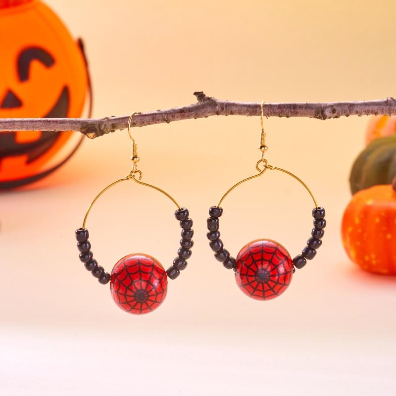Elegant Black Spiders Bat Drop Earrings Lightweight Zinc Alloy Goth Style Halloween Costume Jewelry Party Ear Accessories