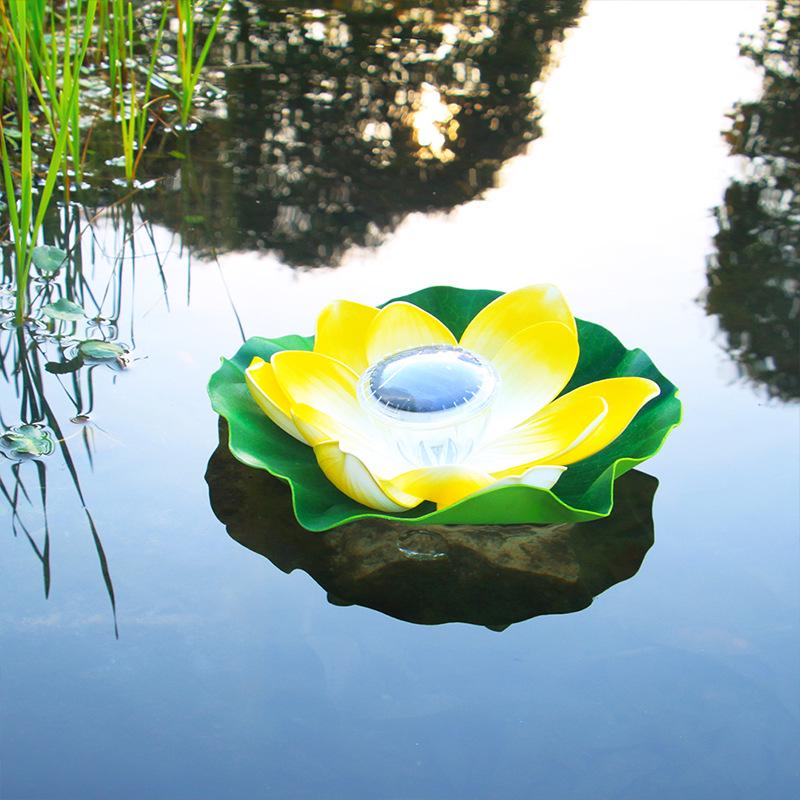 Solar Lotus Floating Pond Lamp - Waterproof Garden Wishing Light