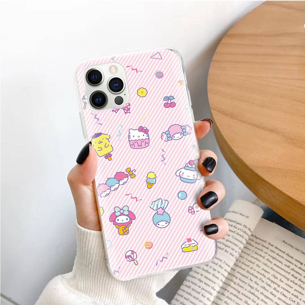 Transparent Case for Samsung A04 A14 A23 M33 M53 Realme 10 9 C35 C55 VIVO X80 Infinix Hot 30 Note 11 Tecno Spark 8P Pro L-7 Sanrio Characters