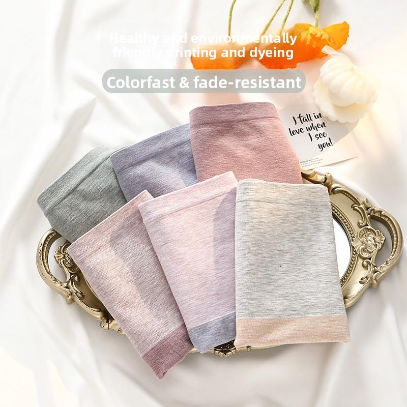 Big Size Female Spring and Autumn Color Cotton Loose High Waist Triangle Briefs