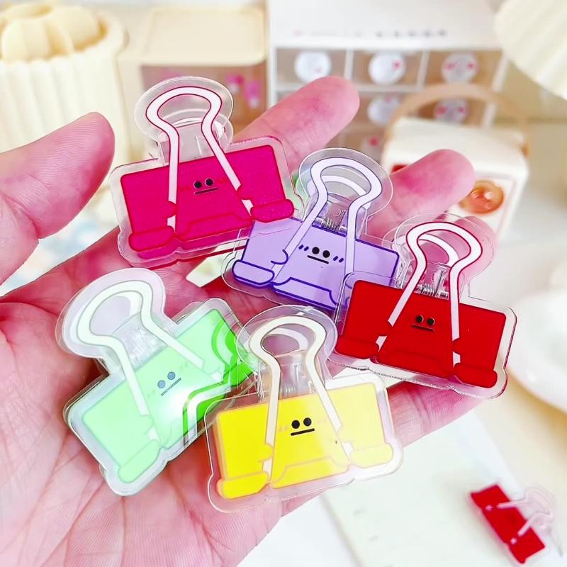 5Pcs Acrylic Spring Clip Memo Note Holder Set For Test Papers Documents School Office Organization Stationery Desk Decor