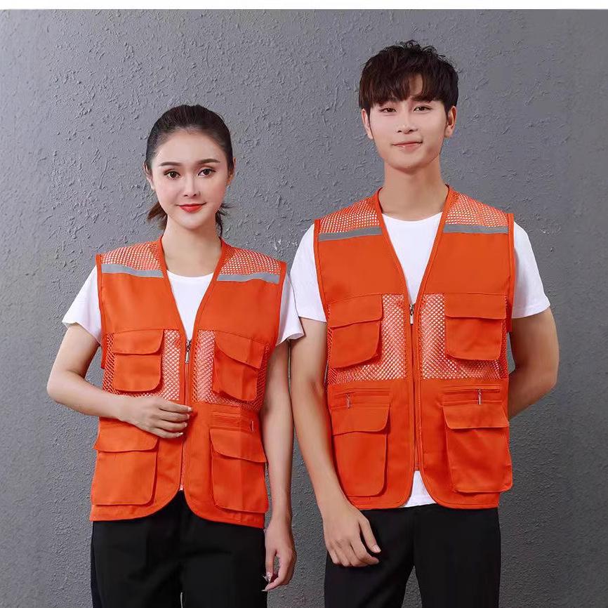 Children's Custom Multi-Pocket Mesh Activity Vest with Logo for Summer