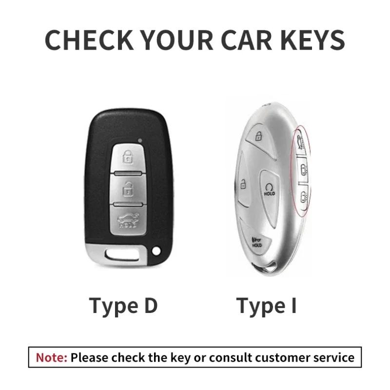 Funda para Llave de Coche para Hyundai Kona Ev Grandeur GN7 2023 IONIQ 6 Funda de Piel para Llave de Coche Accesorios
