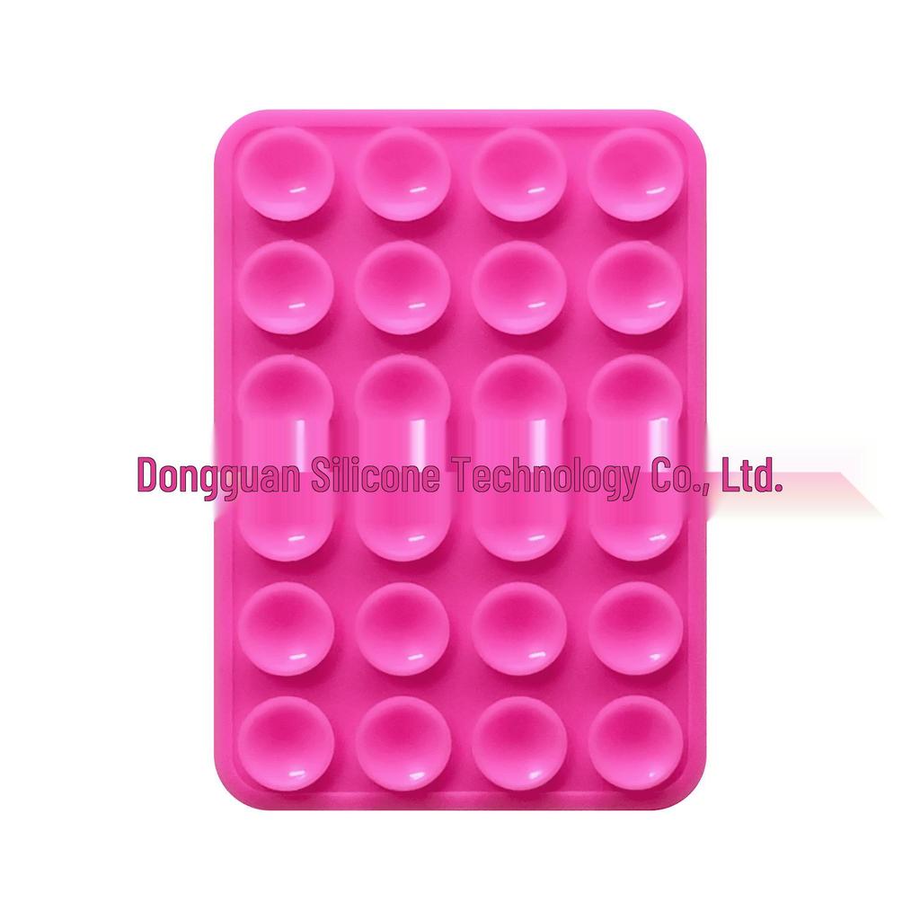 Black Silicone Anti-Slip Phone Stand: 24 Portable, Minimalist Suction Cup Stickers