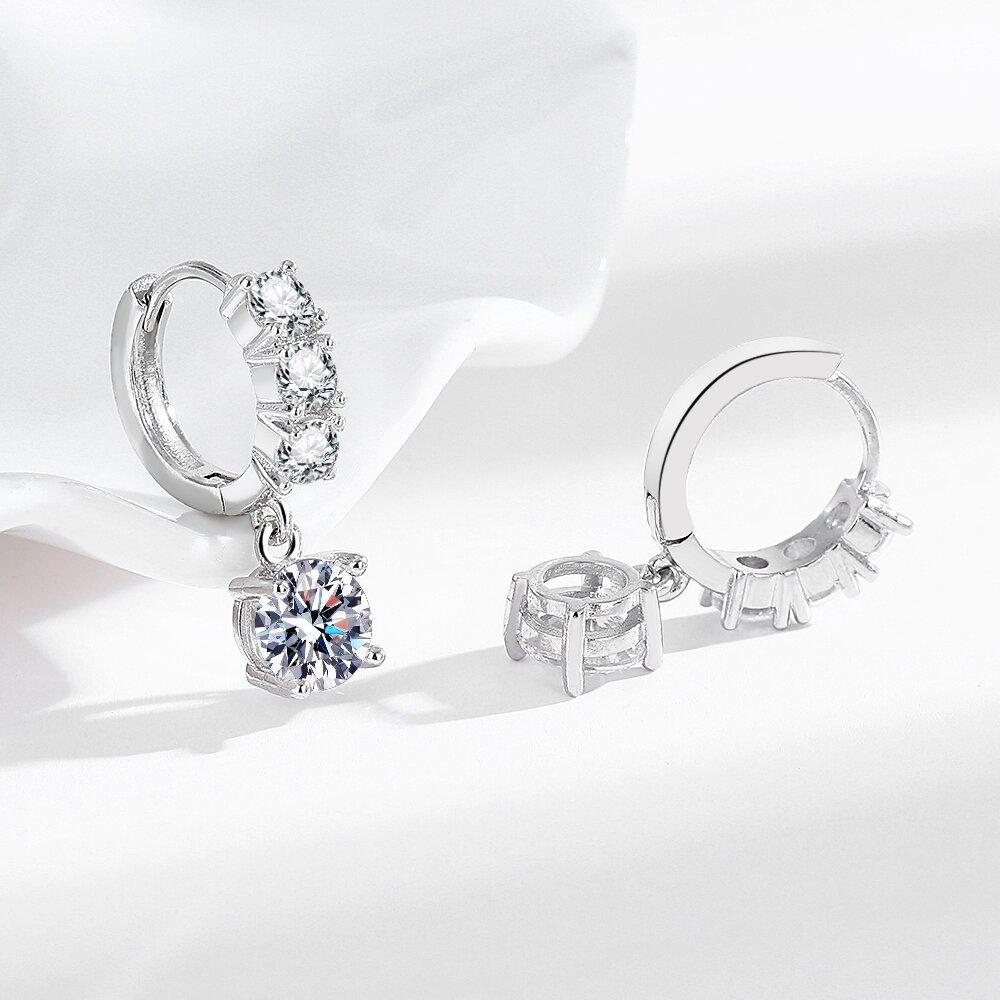 2026 Fashion Versatile Inlaid Zircon Six-claw Fringed Ear Buckle Jewelry Temperament Wedding Earrings Women