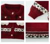 2025 Embroidered Puppy Knit Cardigan for Girls - Trendy Spring/Autumn Sweater