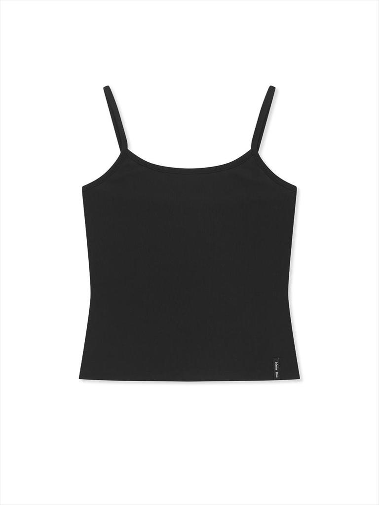 [Matinkim] 3/4 Sleeve Top & Tank Layered Set in Black