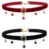 Collana Choker Elegante da Donna Rosso Vino con Cristalli - Accessorio per Capodanno e Natale