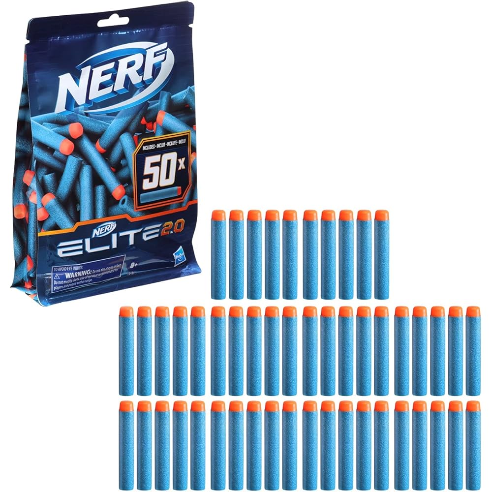 Hasbro Nerf Elite 2.0 Dart Refill 50 Pack Compatible with Nerf Blasters Foam Darts