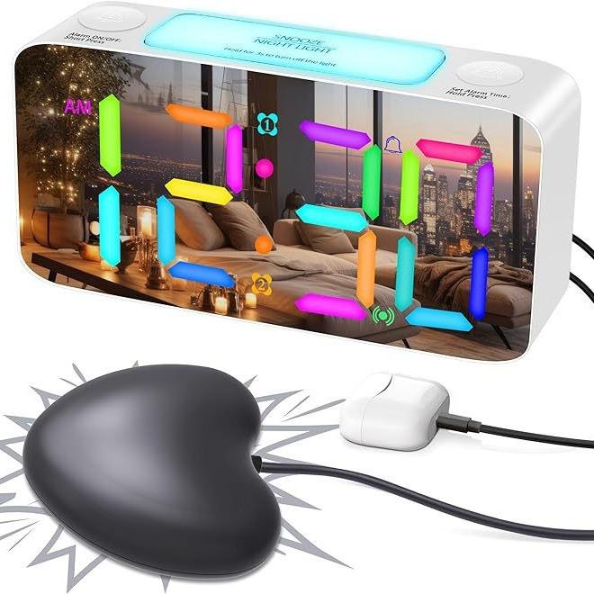 Vibration Alarm Clock 15 Colors Large Sound Large Characters Large Screen Blind Products