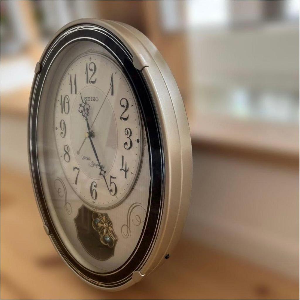 Used SEIKO Symphony AM259B Radio Wave Wall Clock with 18 Melodies