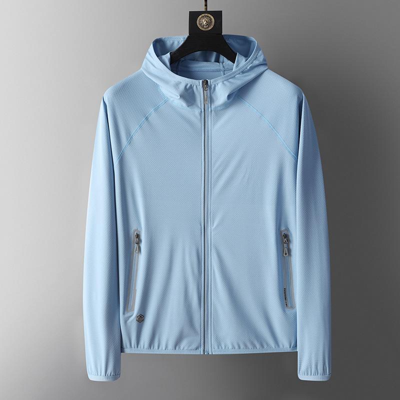 Felpa Estiva con Protezione UV UPF50+ Unisex Traspirante Seta Ghiacciata Sport Outdoor Spiaggia Stile Street Giacca Leggera