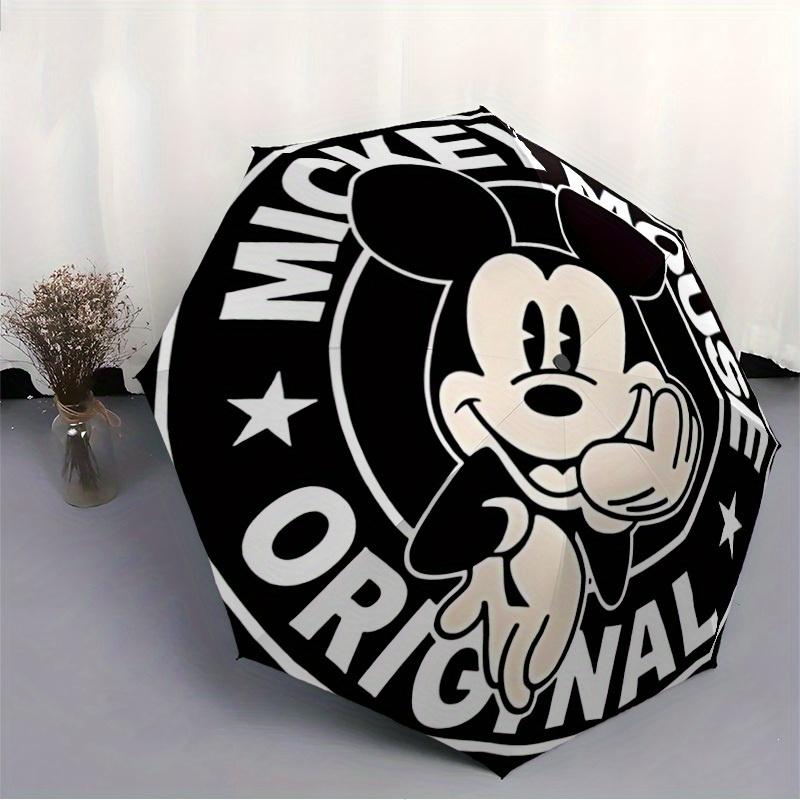 1pc Mickey Mouse Automatic Umbrella, Portable Foldable 8-Rib Manual Open with Skeleton Hand,  Durable Canopy yy250730140