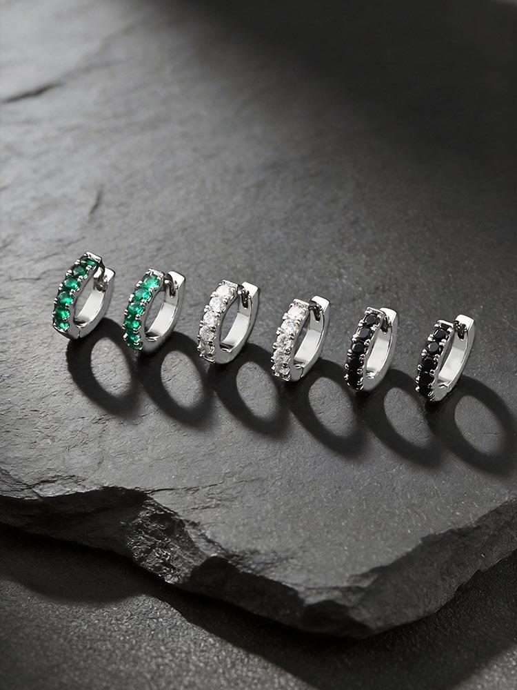 CZ Huggie Hoop Earrings for Women, Tiny Cartilage Hoops Sparkling Cubic Zirconic Simple Stacking Earrings for Multiple Piercings