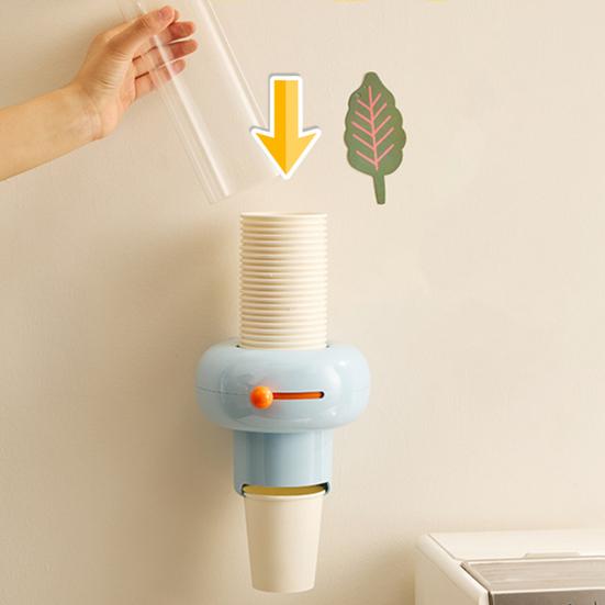 Paper Cup Holder Dust-Proof Transparent Cover Large Capacity Dispenser with Disposal Cups Portable Paper Cup Storage Container