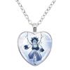 Game Forsaken Azure Anime Azure x Two Time Fanart Funny MeMe Glass Heart Shape Pendant Necklace Jewelry Charm  Collect Gift