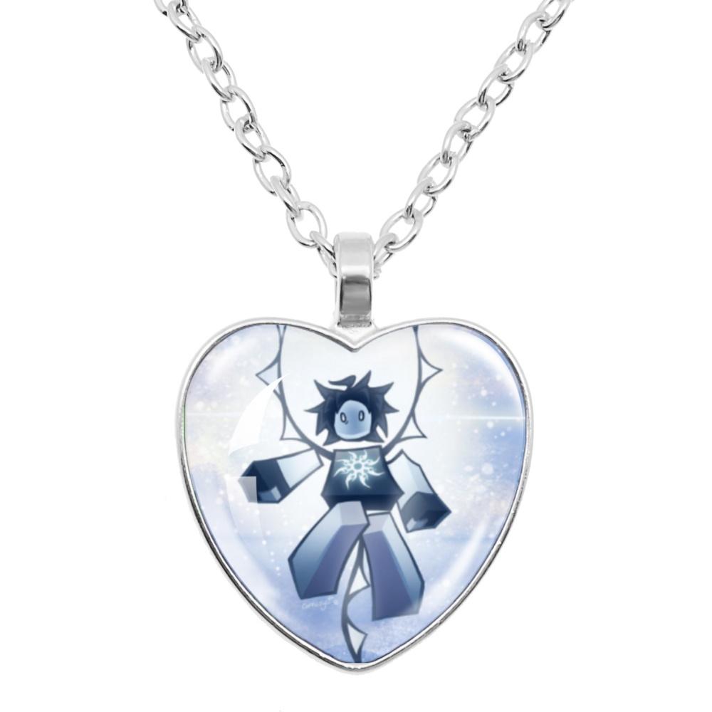 Game Forsaken Azure Anime Azure x Two Time Fanart Funny MeMe Glass Heart Shape Pendant Necklace Jewelry Charm Collect Gift