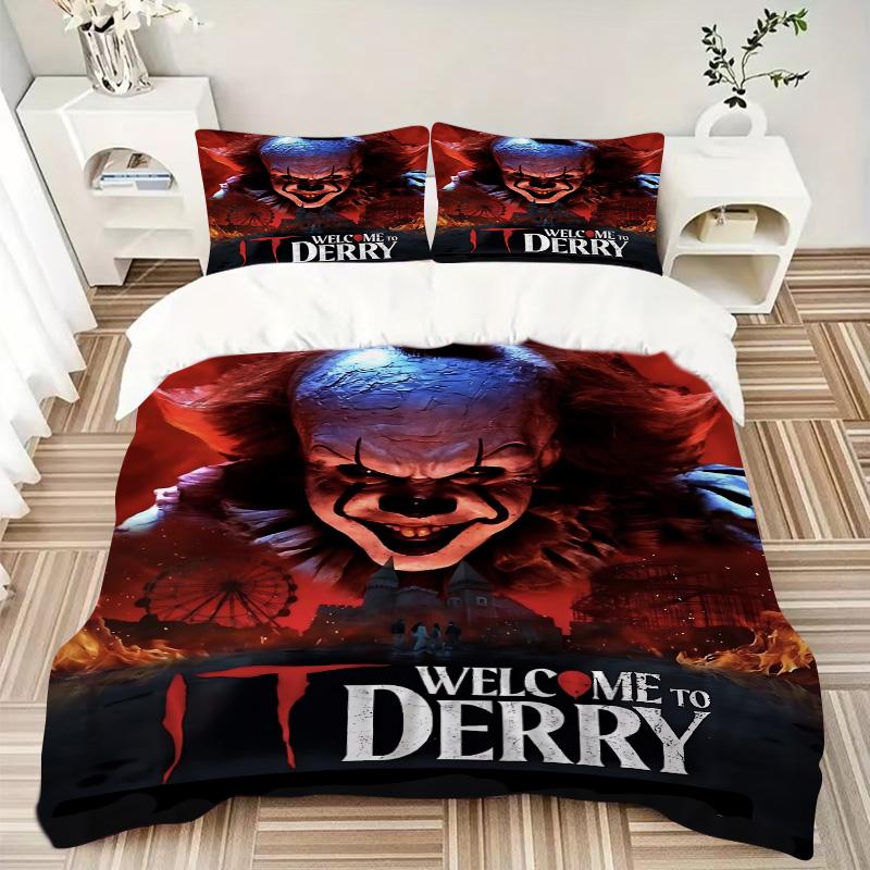 Welcome Derry Print 3Pcs Bedding Set,Duvet Cover with 2 Bedro,Pillowcase Home Birthday Gift