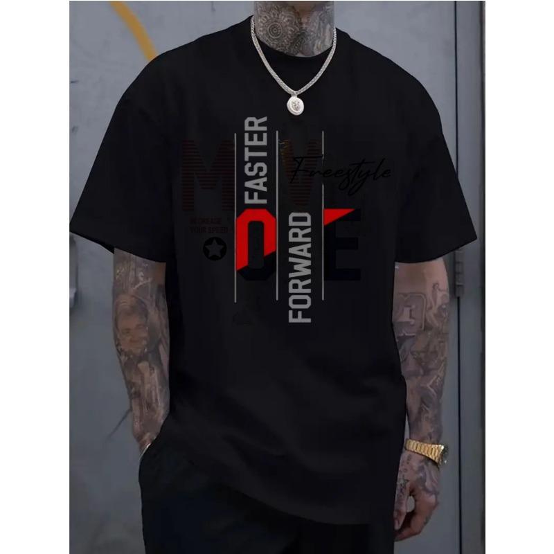 

Men s Trendy Crew Neck T-shirt, Versatile Short-sleeved, Suitable for Travel/ Beach, Fitness/ Running/ Training,New Summer Style 4XL чорний