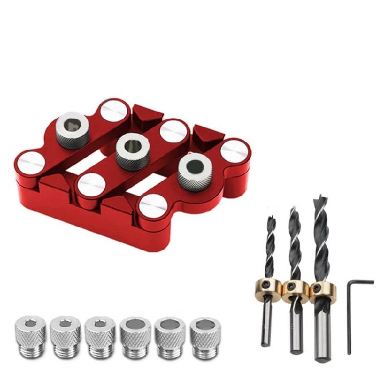 Woodworking Alignment Jig SelfCentering Woodworking Dowel Gauge Durability Aluminum Alloy Construction 3 Drill Size
