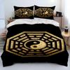 3D Chinese Tai Chi Bagua Yin Yang Pattern Bedding Set,Duvet Cover Bed Set Quilt Cover Pillowcase,Soft,Comfortable and Breathable