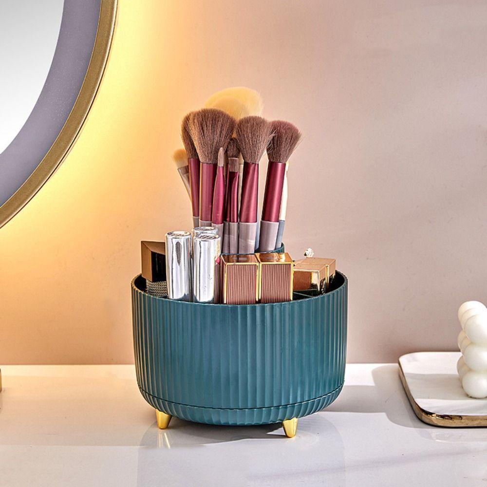 

Plastic Rotating Makeup Brush Storage Box Large Capacity Pen Holder Makeup Brush оранжевый